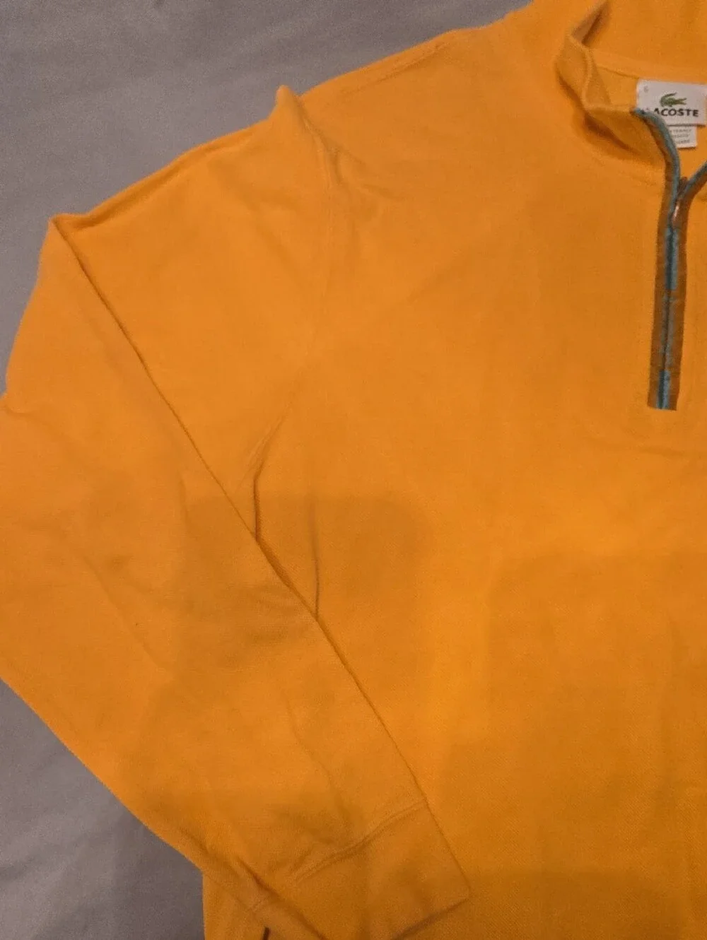 Lacoste Men's Orange Half-Zip Pullover Sweater
